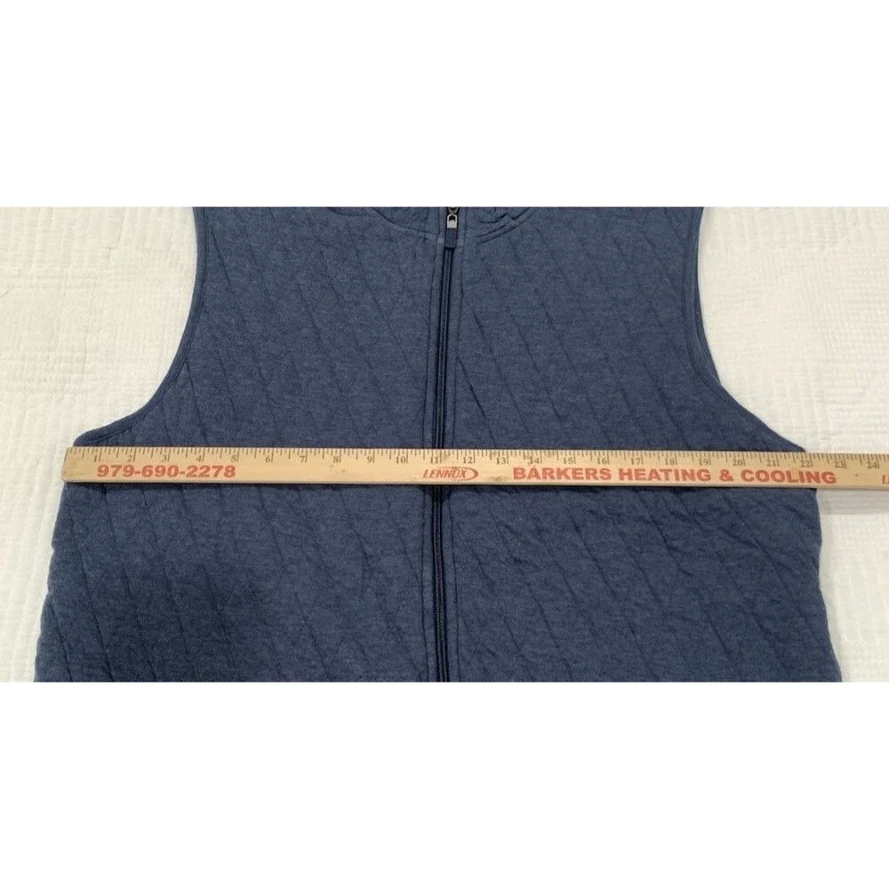 Mizzen+Main MMV-1000 Mens XL Quilted Performance Vest Full Zip Heather Navy Blue